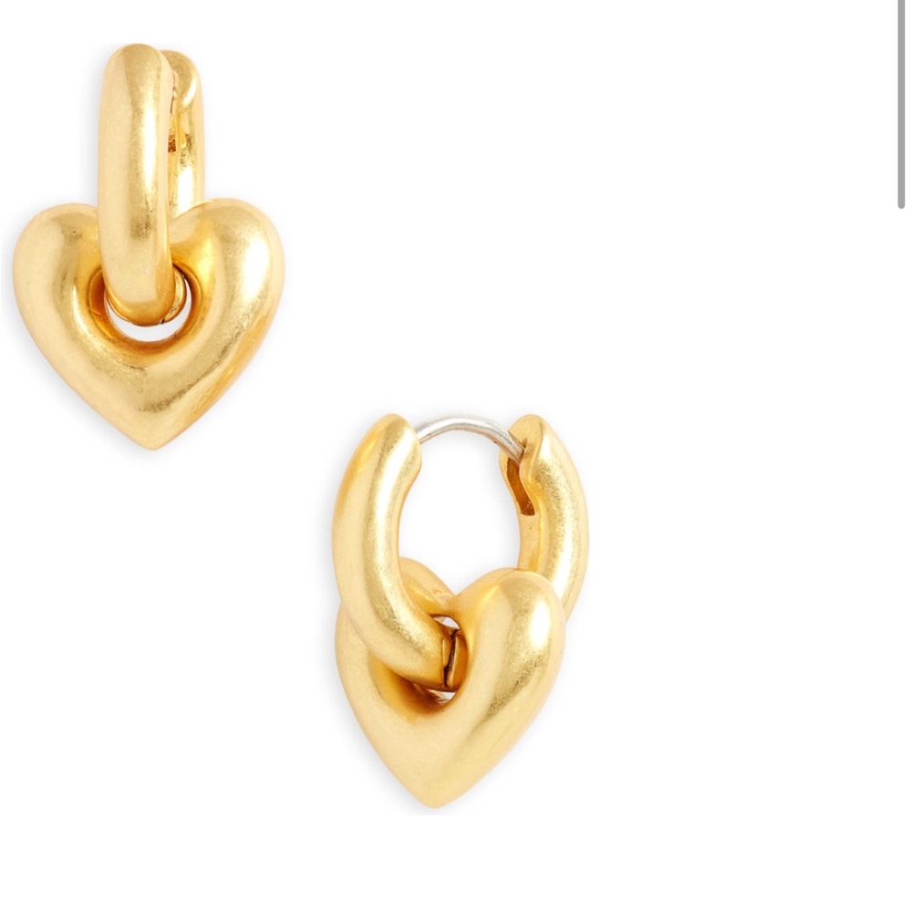 Madewell Heart Chunky Huggie Hoop Earrings